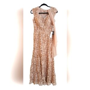 Alex Evenings Women's Elegant Evening Gown Dress with Shawl- Size 6P- NWT